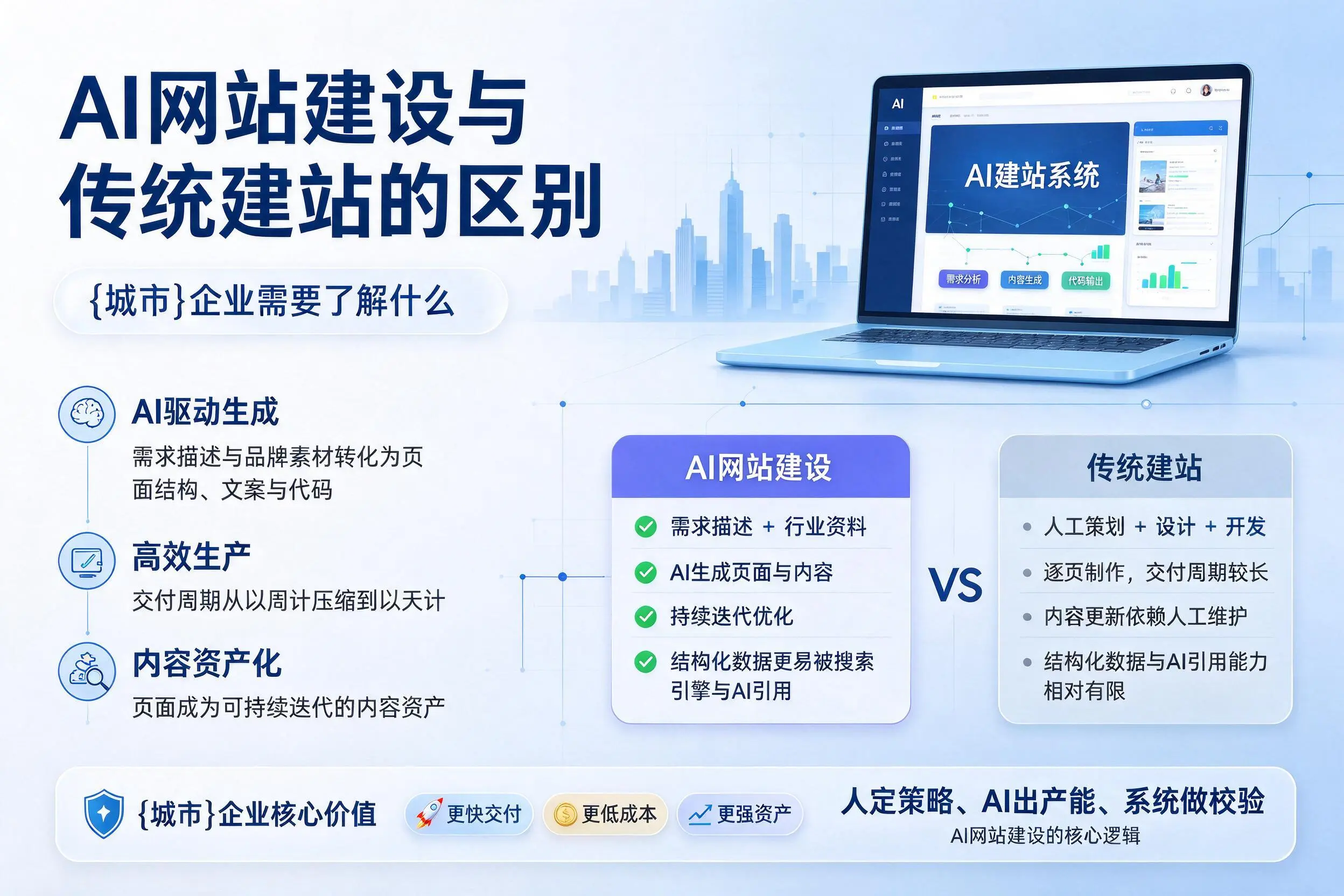 AI网站建设与传统建站的区别，白山企业需要了解什么