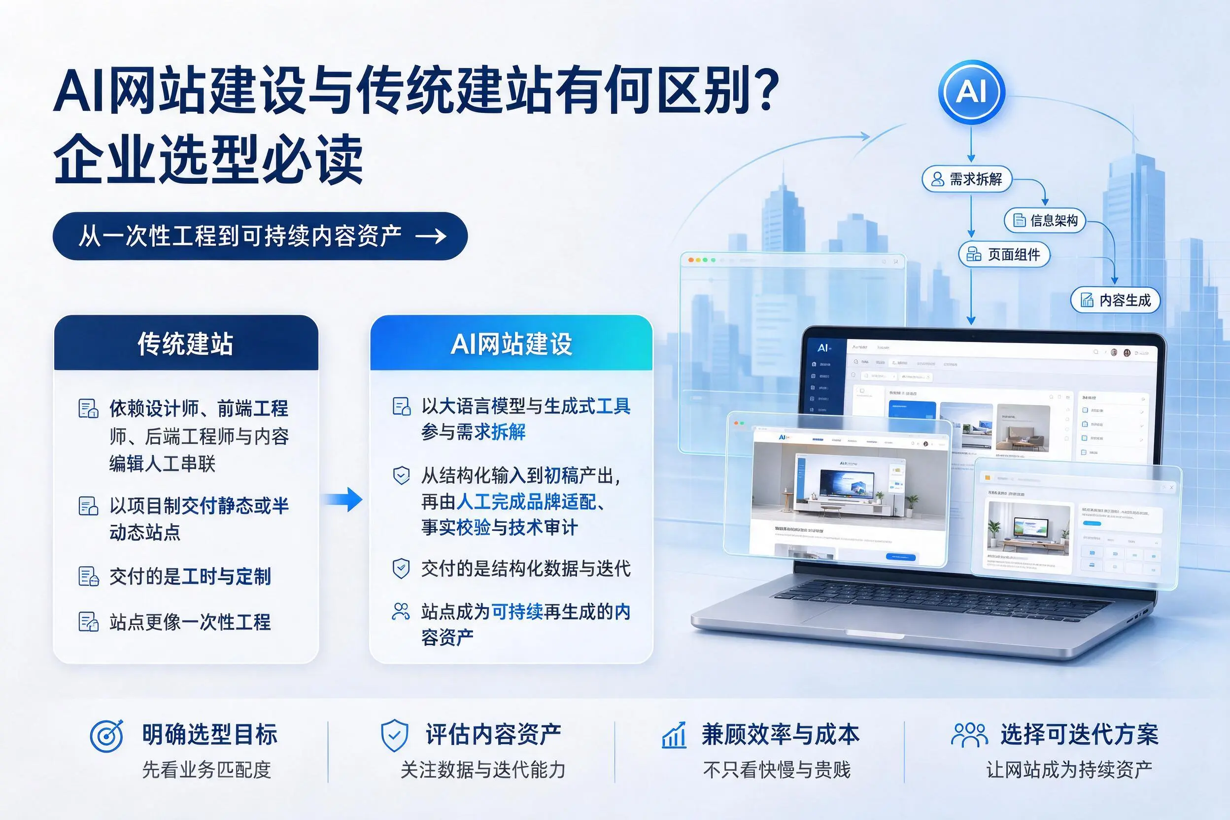 AI网站建设与传统建站有何区别？白山企业选型必读