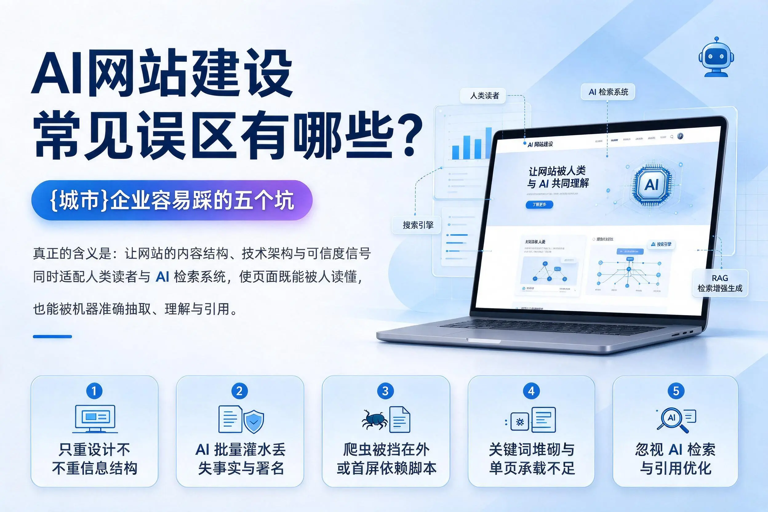 AI网站建设常见误区有哪些？白山企业容易踩的五个坑