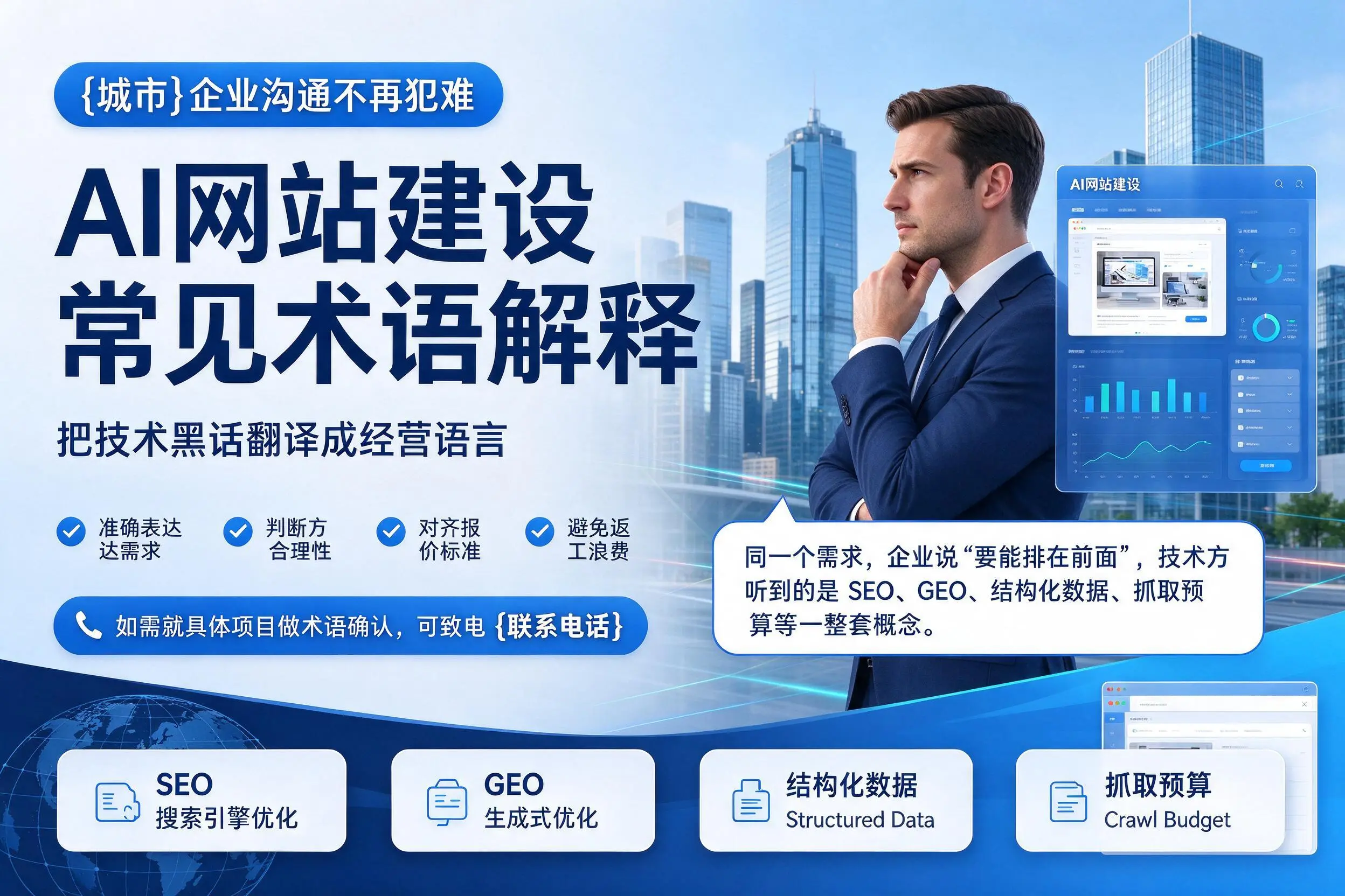 AI网站建设常见术语解释,白山企业沟通不再犯难