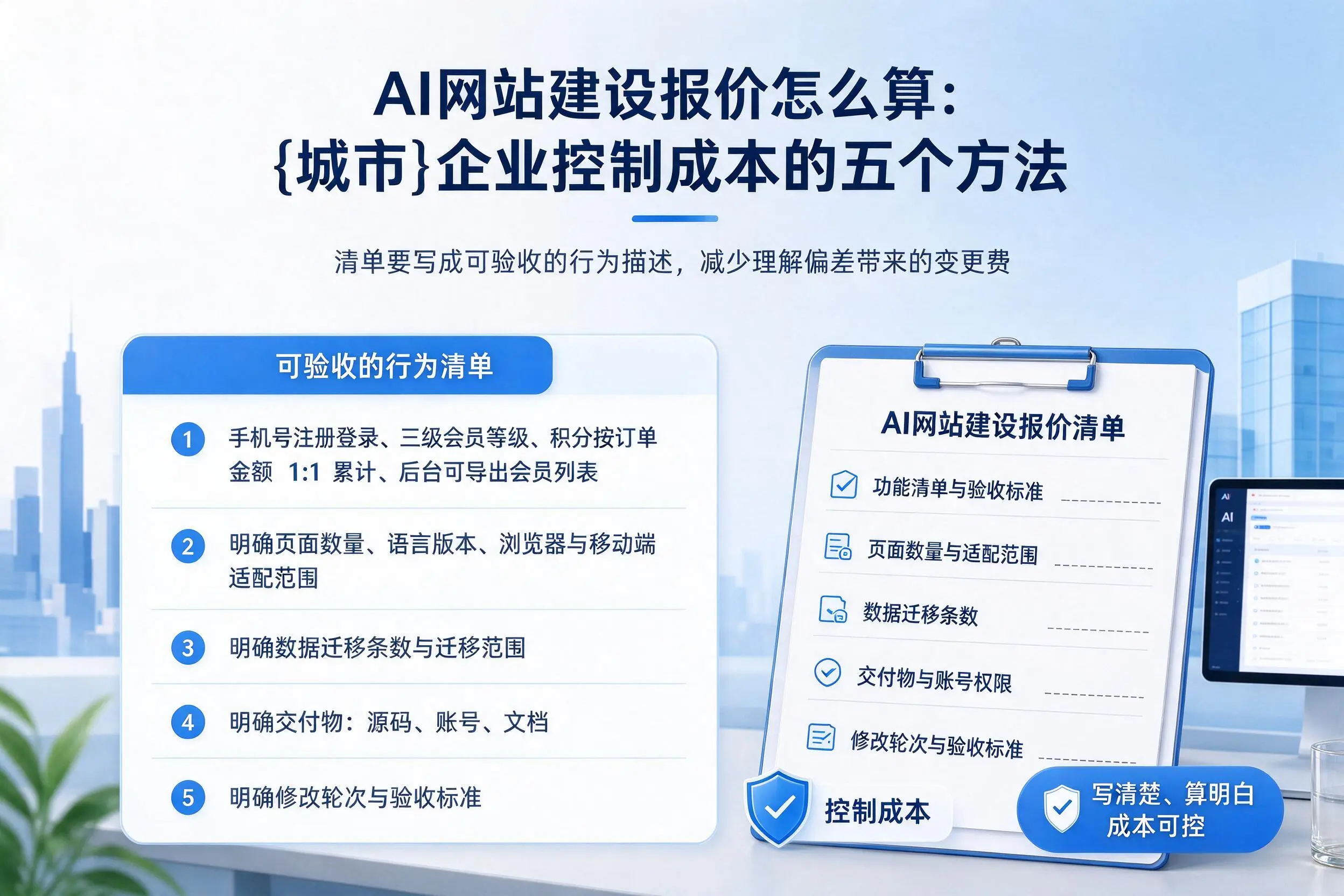 AI网站建设报价怎么算：白山企业控制成本的五个方法